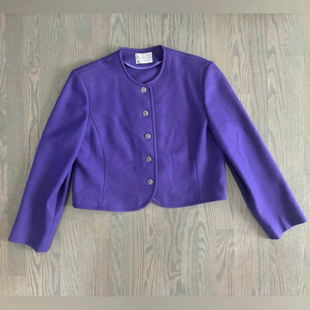 VINTAGE Pendleton Women’s Crop 100% Virgin Wool Jacket women’s size 14